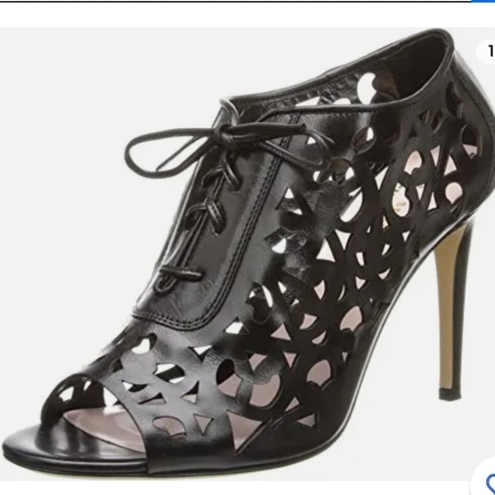 Kate Spade Izarra Black Cutout Open Toe  Bootie  Sz 7.5